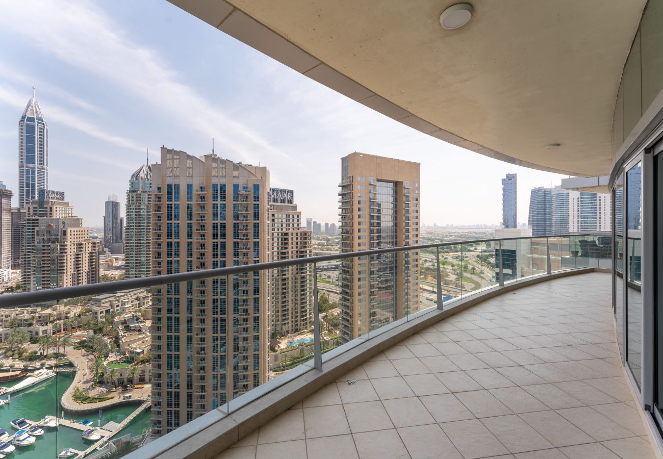 Ferienwohnung in Dubai - Schöne Aussicht auf den Jachthafen | Riesige Balkone | Helle Einheit