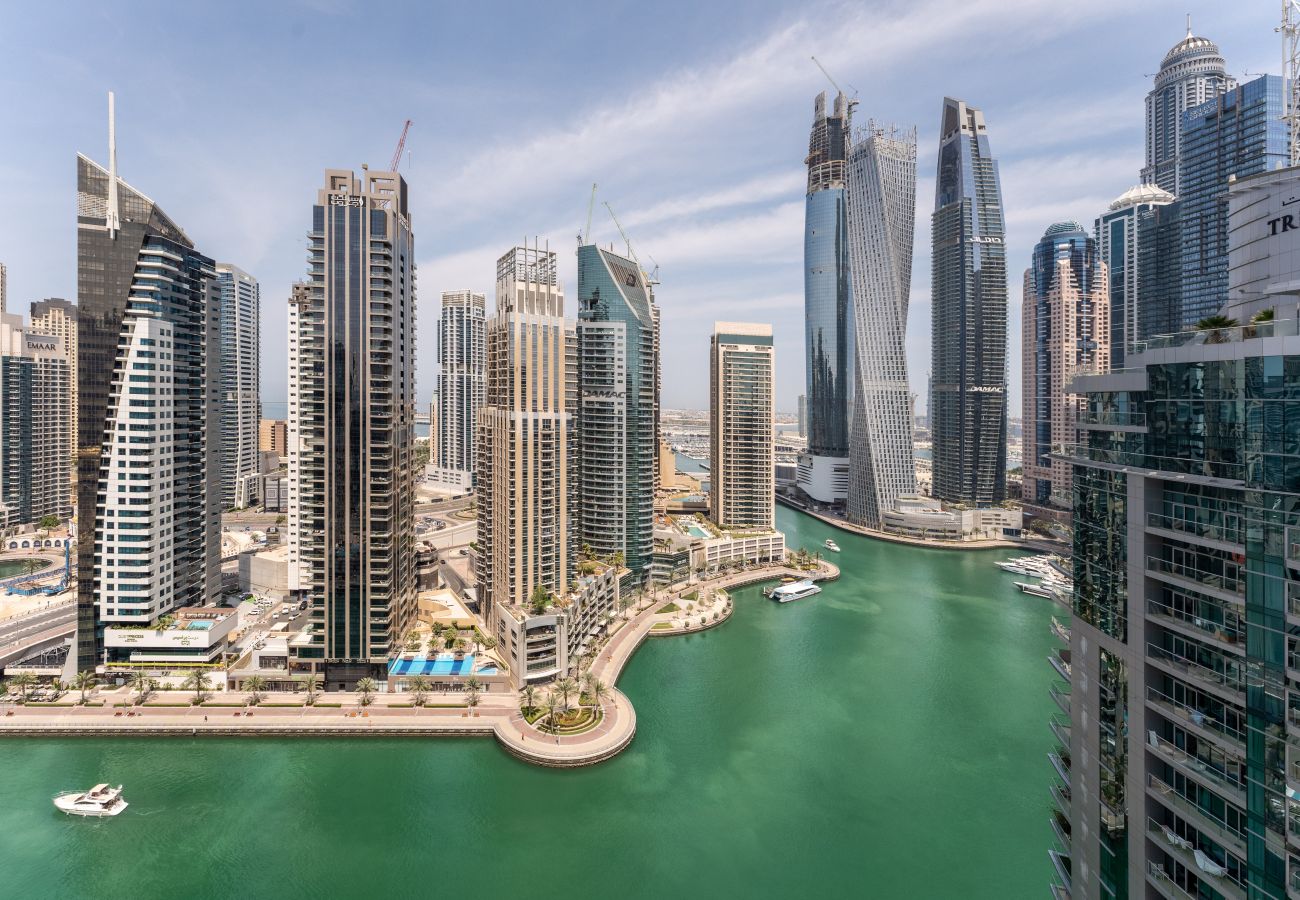 Ferienwohnung in Dubai - Schöne Aussicht auf den Jachthafen | Riesige Balkone | Helle Einheit