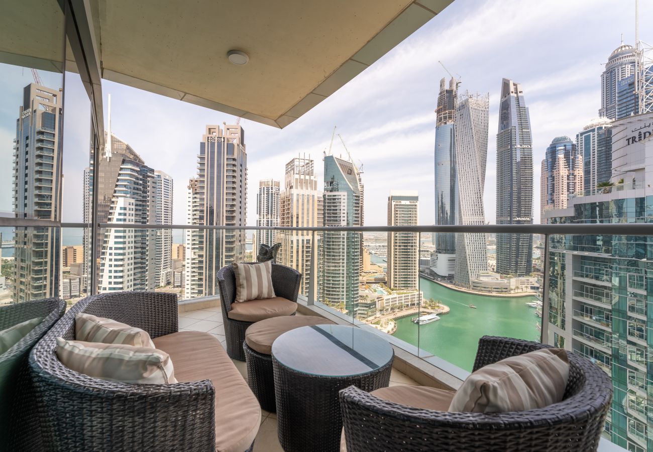 Ferienwohnung in Dubai - Schöne Aussicht auf den Jachthafen | Riesige Balkone | Helle Einheit