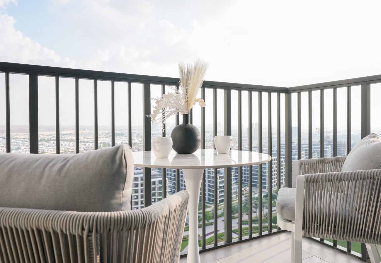 Ferienwohnung in Dubai - Herrlicher Blick auf den Park und die Skyline der Stadt | Entzückend