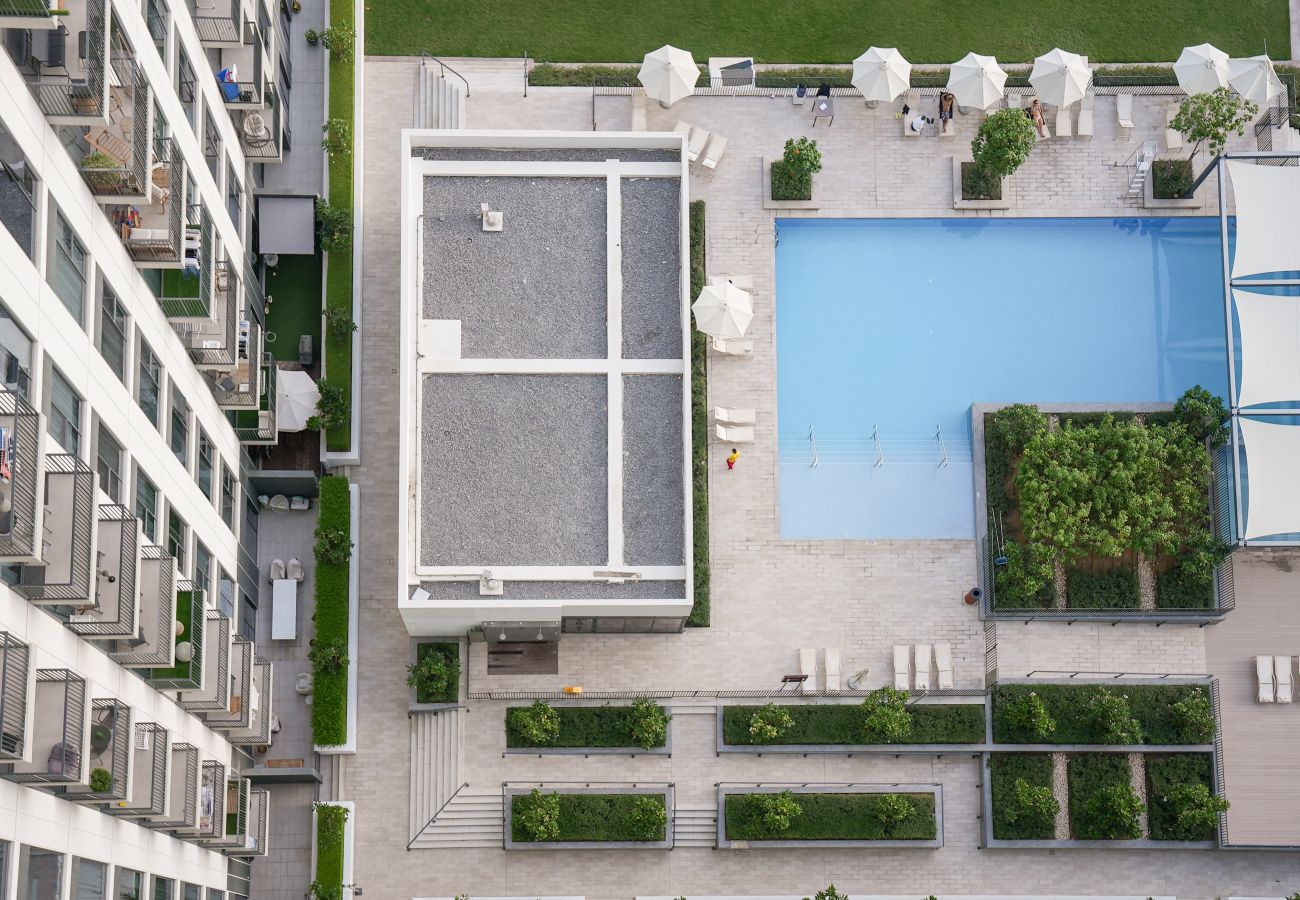 Ferienwohnung in Dubai - Herrlicher Blick auf den Park und die Skyline der Stadt | Entzückend