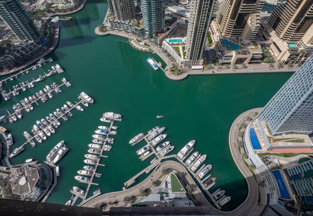 Apartamento en Dubai - Vista completa del puerto deportivo | Lujoso | Enorme