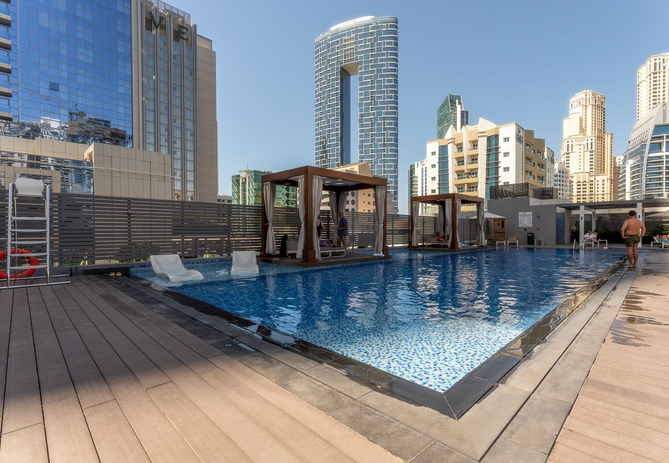 Apartamento en Dubai - Vista completa del puerto deportivo | Piso Alto | Contemporáneo