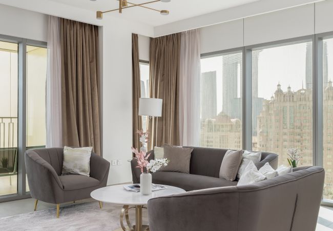 Апартаменты на Dubai - Бурдж-Халифа Посмотреть | Стильный | Просторная 3-комнатная квартира